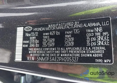 2023 Hyundai Tucson Sel from USA, damaged, VIN 5NMJF3AE2PH205327